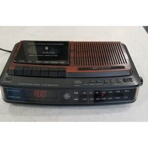 Ge mod 7-4966b am fm clock radio cassette player recorder tested working vintage